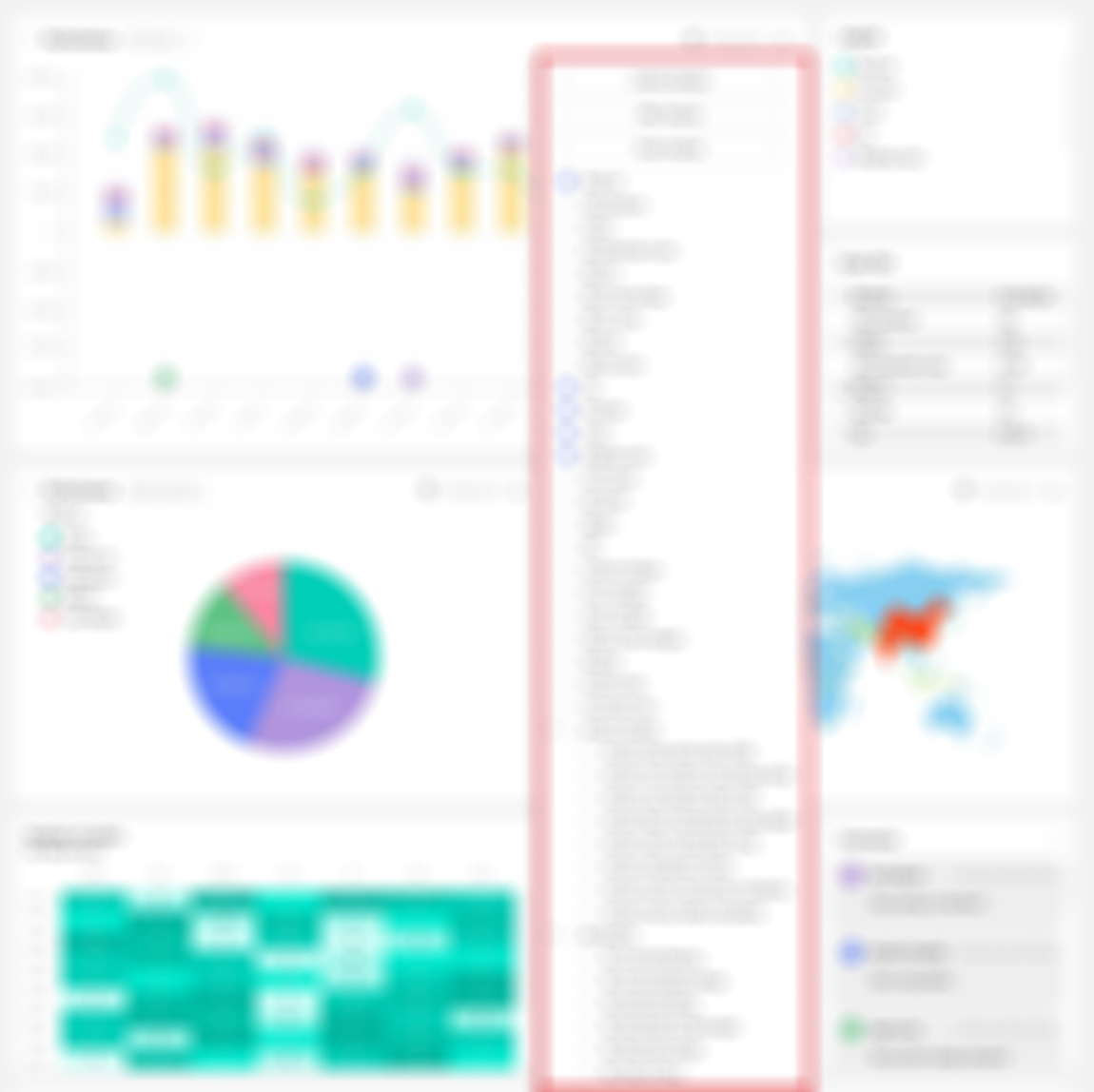 Advanced filters datatool ProductFlow gemarkeerd blur